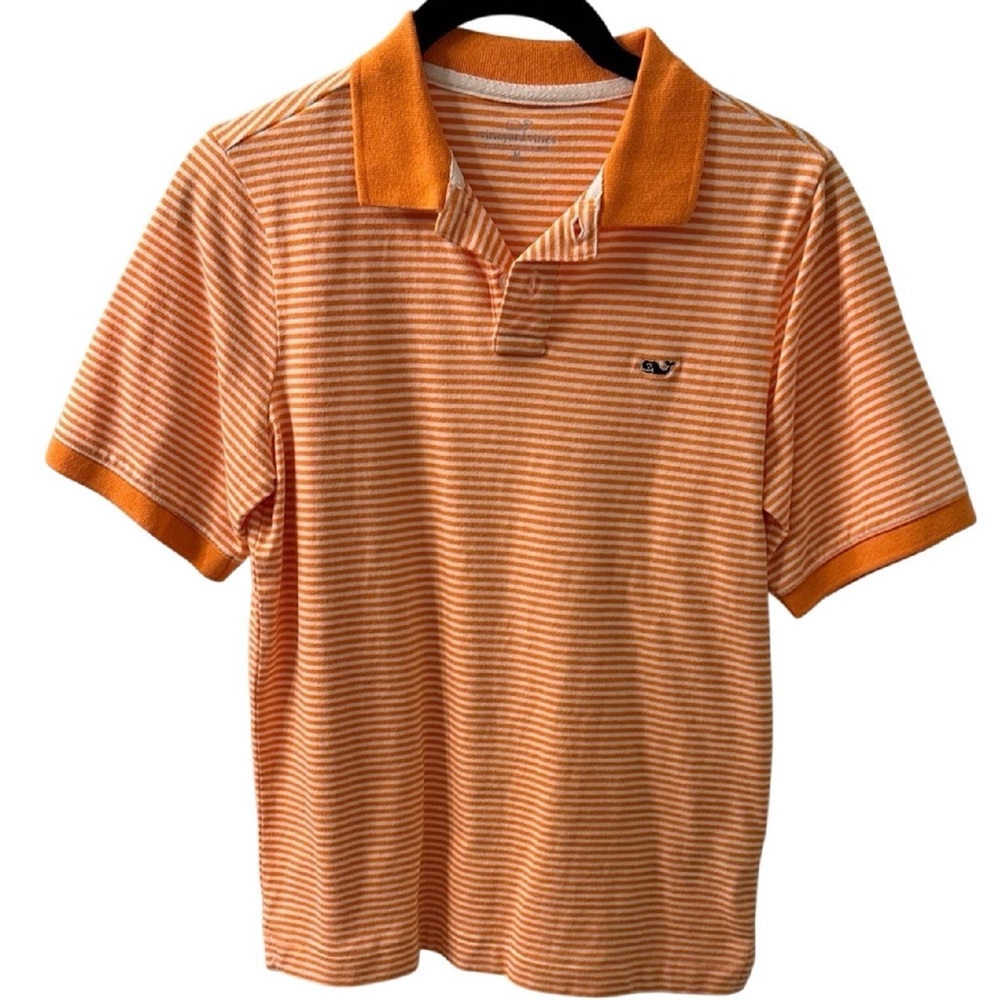 Vineyard Vines boys Polo in Orange and White Stripes youth large - Picture 1 of 3